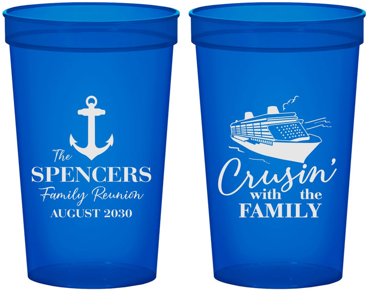 Custom Family Reunion 22 oz Translucent Cups - Cruise Crusin | 160026
