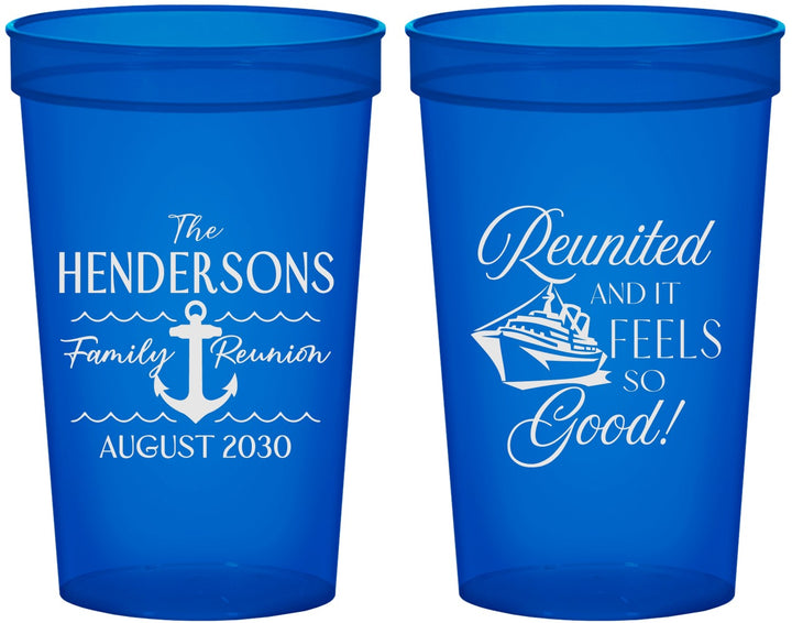 Custom Family Reunion 22 oz Translucent Cups - Cruise Anchor | 160027