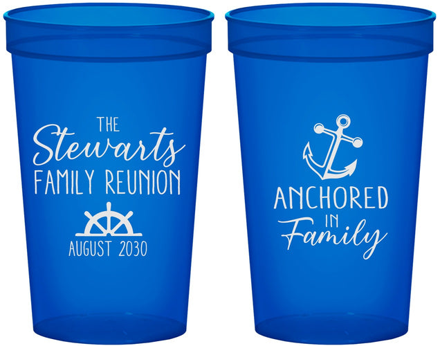 Custom Family Reunion 22 oz Translucent Cups - Cruise Anchor | 160029