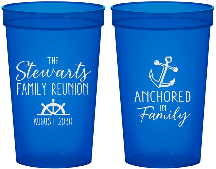 Custom Family Reunion 22 oz Translucent Cups - Cruise Anchor | 160029