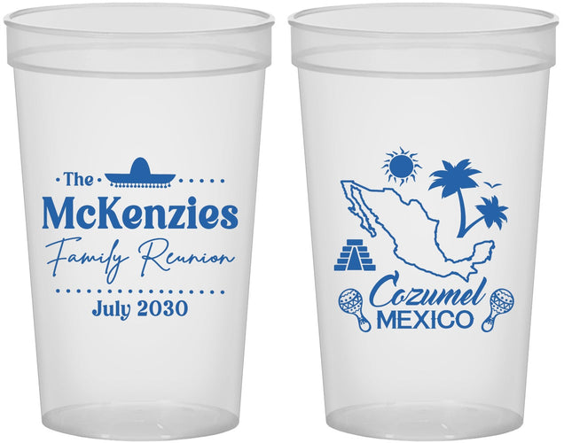Custom Family Reunion 22 oz Translucent Cups - Mexico | 160033