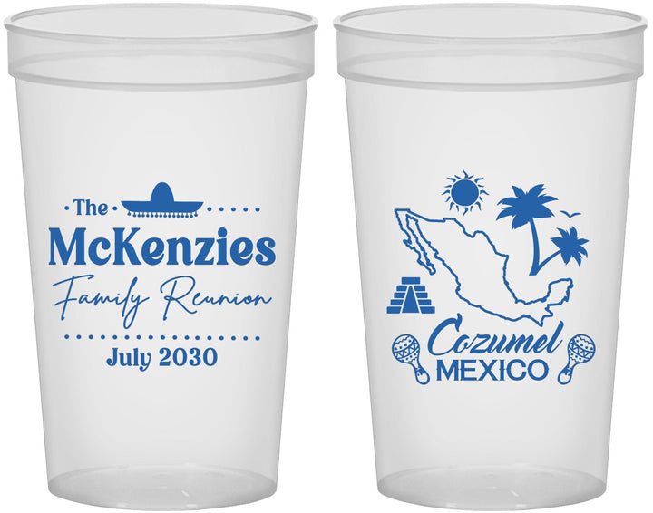 Custom Family Reunion 22 oz Translucent Cups - Mexico | 160033