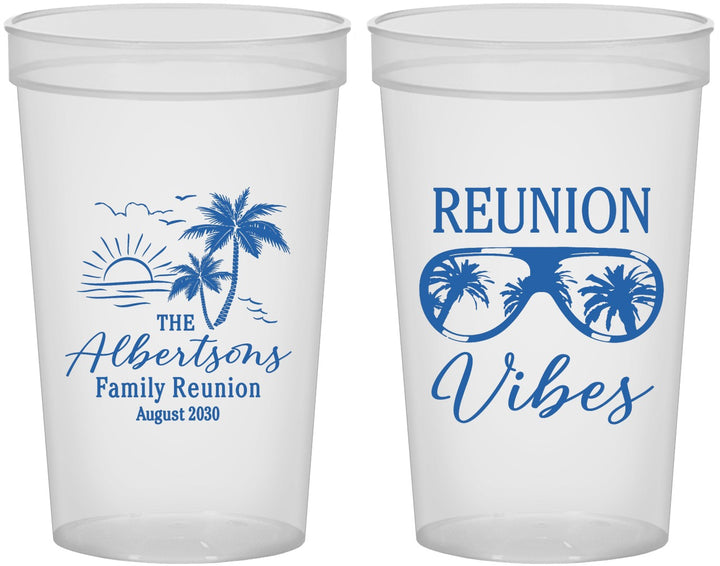 Custom Family Reunion 22 oz Translucent Cups - Beach | 160034