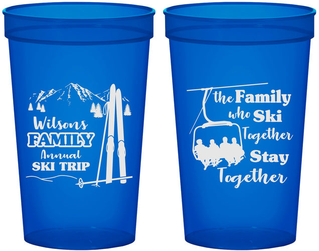 Custom Family Reunion 22 oz Translucent Cups - Ski Trip | 160040