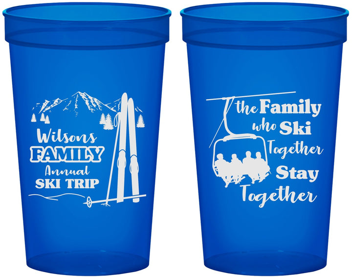 Custom Family Reunion 22 oz Translucent Cups - Ski Trip | 160040