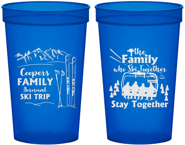 Custom Family Reunion 22 oz Translucent Cups - Ski Trip | 160041