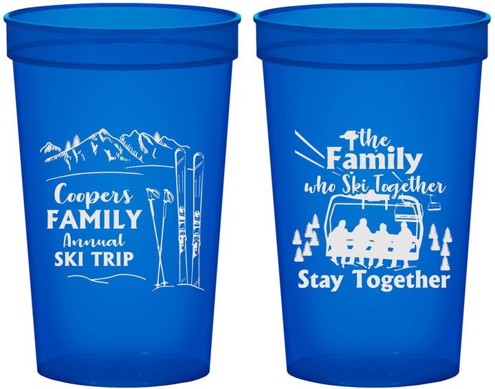 Custom Family Reunion 22 oz Translucent Cups - Ski Trip | 160041