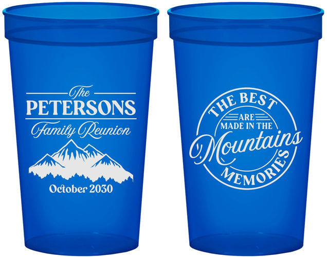 Custom Family Reunion 22 oz Translucent Cups - Mountains | 160043