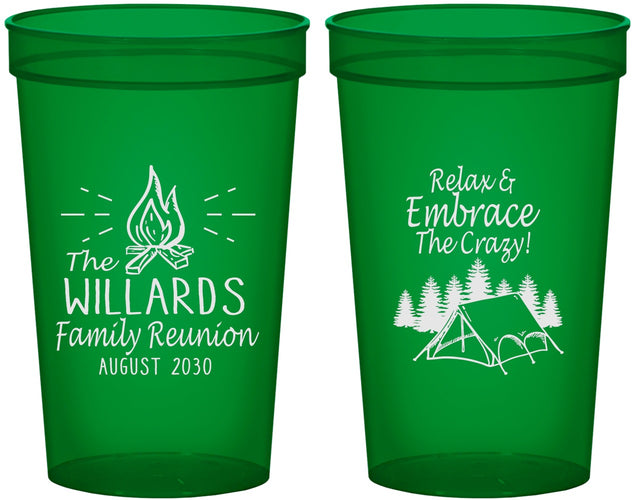 Custom Family Reunion 22 oz Translucent Cups - Camping | 160045