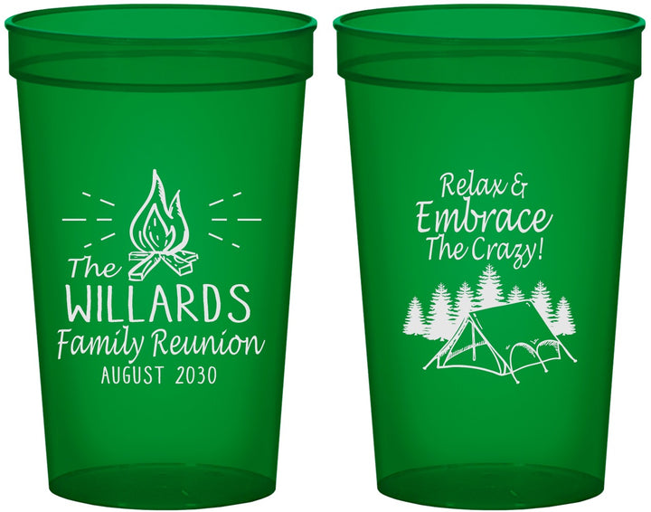 Custom Family Reunion 22 oz Translucent Cups - Camping | 160045