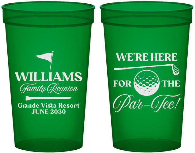Custom Family Reunion 22 oz Translucent Cups - Golf | 160047