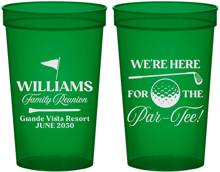 Custom Family Reunion 22 oz Translucent Cups - Golf | 160047