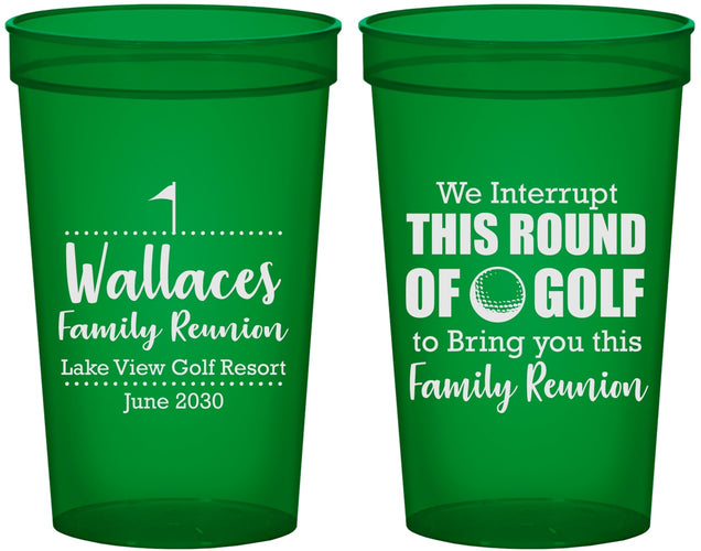 Custom Family Reunion 22 oz Translucent Cups - Golf | 160048