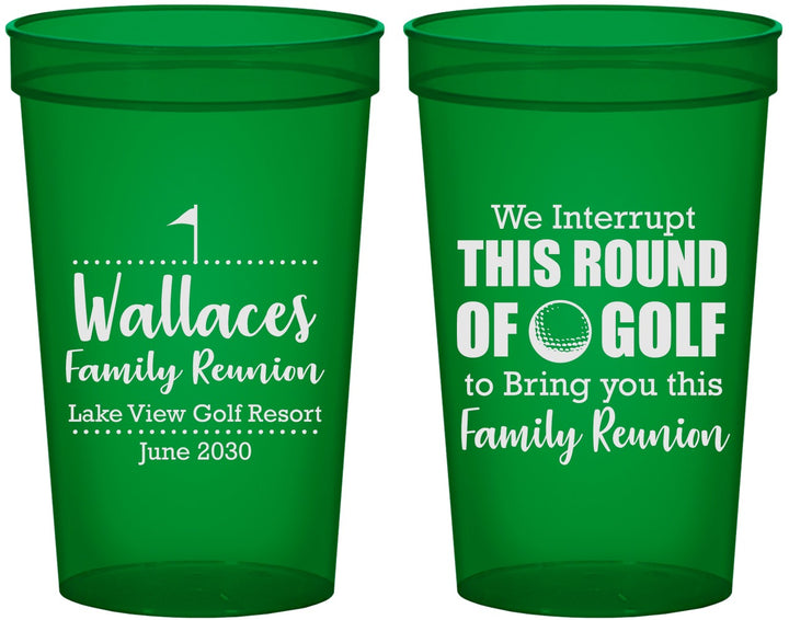 Custom Family Reunion 22 oz Translucent Cups - Golf | 160048
