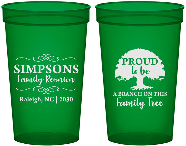 Custom Family Reunion 22 oz Translucent Cups - Family Tree | 160050