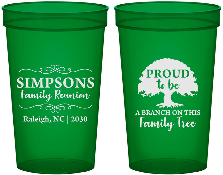 Custom Family Reunion 22 oz Translucent Cups - Family Tree | 160050