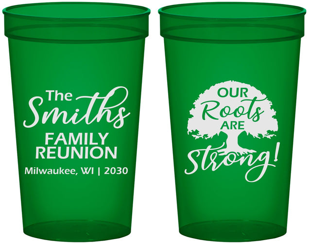 Custom Family Reunion 22 oz Translucent Cups - Our Roots Are Strong | 160051