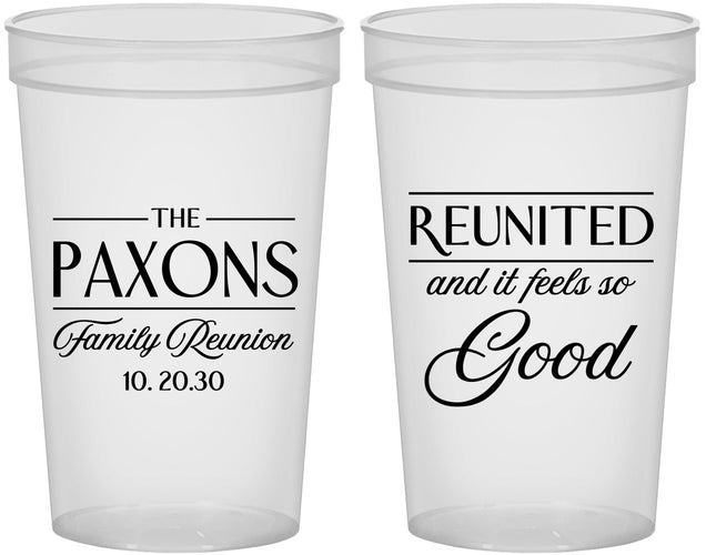 Custom Family Reunion 22 oz Translucent Cups - Reunited Feels So Good | 160052