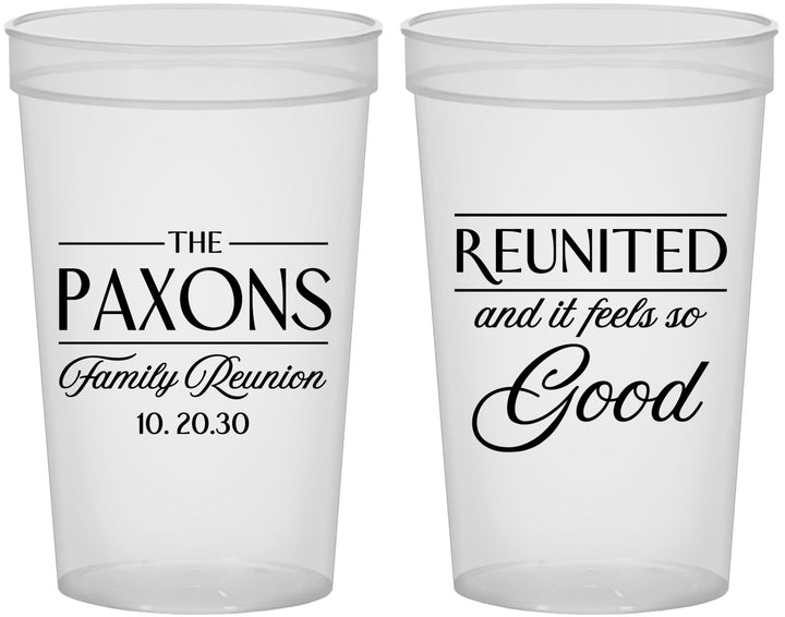 Custom Family Reunion 22 oz Translucent Cups - Reunited Feels So Good | 160052
