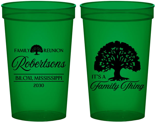 Custom Family Reunion 22 oz Translucent Cups - Tree Family Thing | 160054