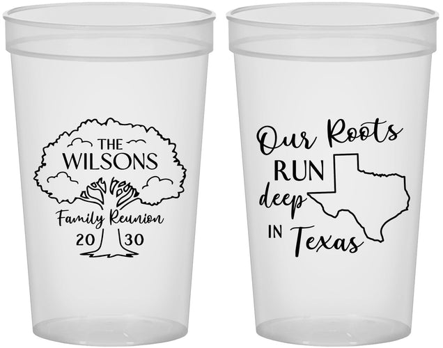 Custom Family Reunion 22 oz Translucent Cups - Texas | 160055