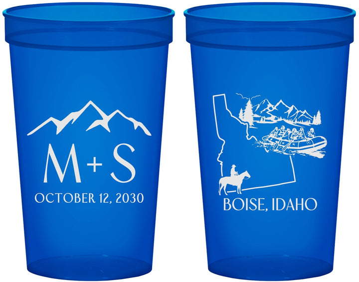 Custom Wedding 22 oz Translucent Cups - Idaho | 161
