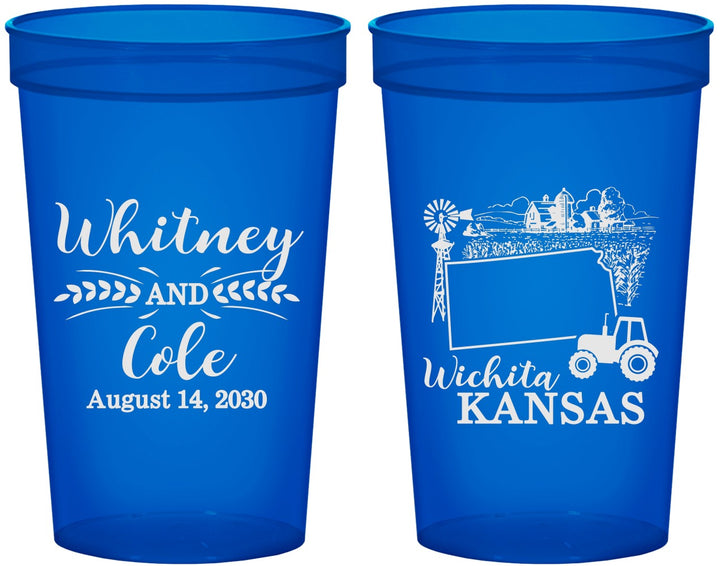 Custom Wedding 22 oz Translucent Cups - Kansas | 165