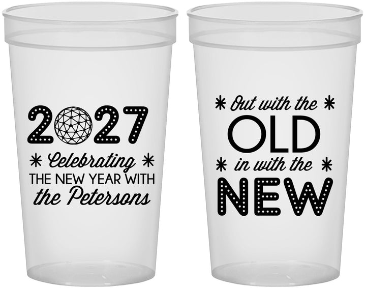 Custom New Years 22 oz Translucent Cups - 2027 Out With The Old | 170000