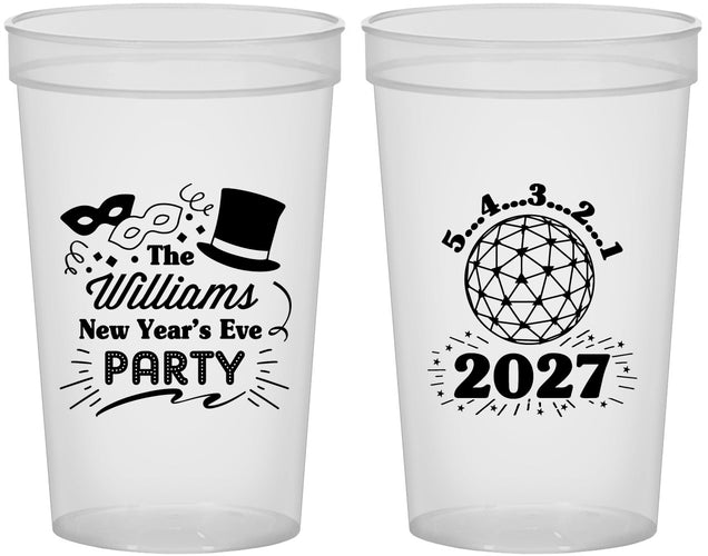 Custom New Years 22 oz Translucent Cups - 2027 Ball | 170005