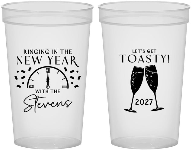 Custom New Years 22 oz Translucent Cups - 2027 Toast | 170008