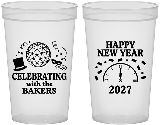 Custom New Years 22 oz Translucent Cups - 2027 Countdown | 170010