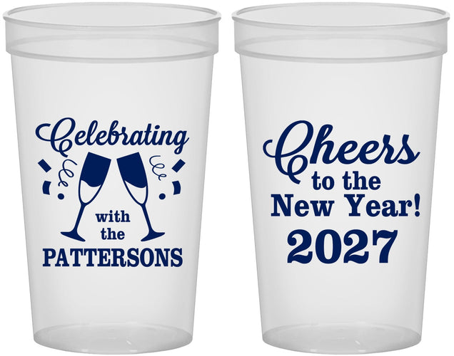 Custom New Years 22 oz Translucent Cups - 2027 Cheers | 170011