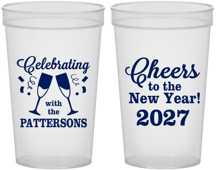 Custom New Years 22 oz Translucent Cups - 2027 Cheers | 170011