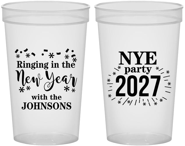 Custom New Years 22 oz Translucent Cups - 2027 Ringing In | 170013