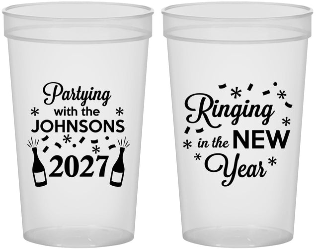 Custom New Years 22 oz Translucent Cups - 2027 Ringing In | 170014