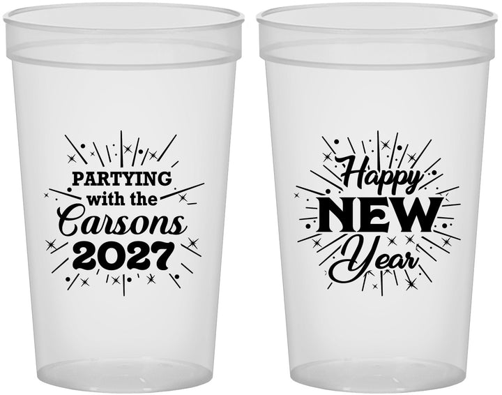 Custom New Years 22 oz Translucent Cups - 2027 Nye | 170020