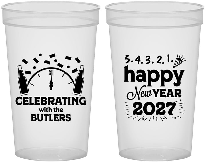 Custom New Years 22 oz Translucent Cups - 2027 Countdown | 170021
