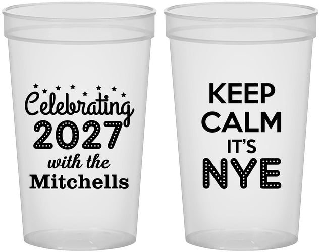 Custom New Years 22 oz Translucent Cups - 2027 Nye | 170025