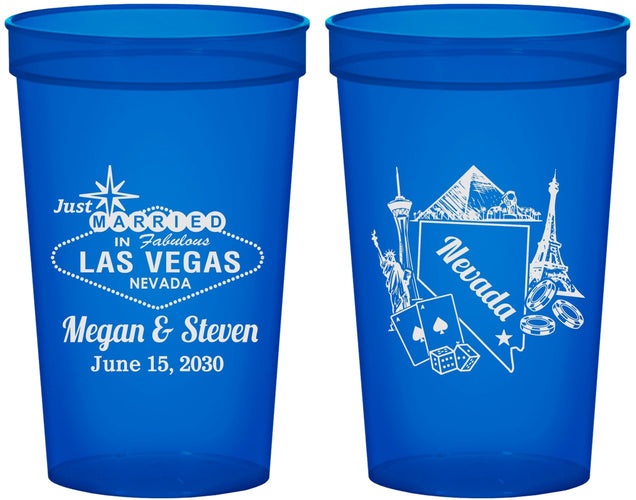 Custom Wedding 22 oz Translucent Cups - Nevada | 177