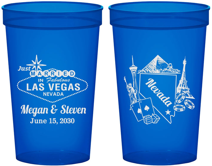 Custom Wedding 22 oz Translucent Cups - Nevada | 177
