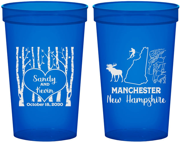 Custom Wedding 22 oz Translucent Cups - New Hampshire | 178
