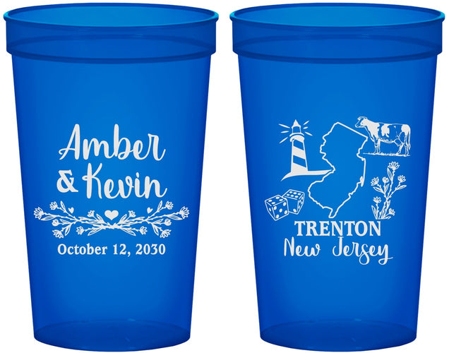 Custom Wedding 22 oz Translucent Cups - New Jersey | 179