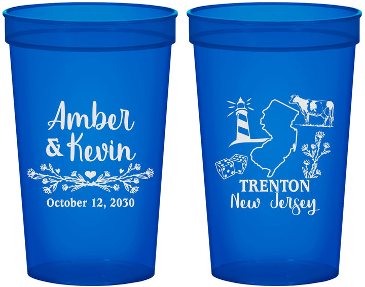 Custom Wedding 22 oz Translucent Cups - New Jersey | 179