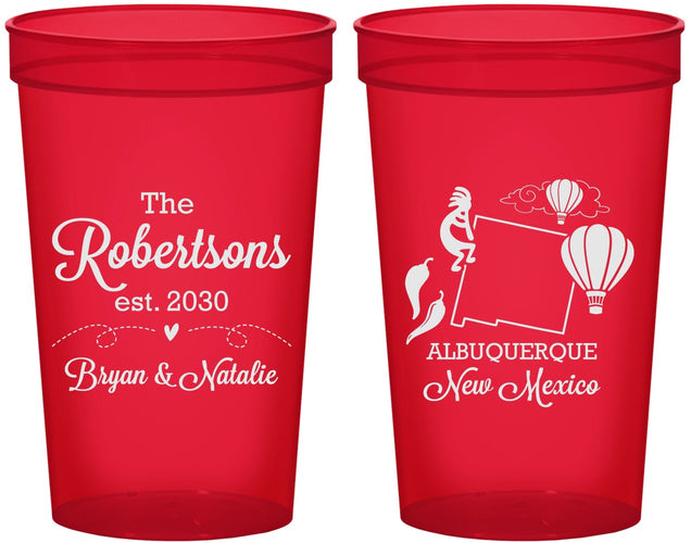 Custom Wedding 22 oz Translucent Cups - New Mexico | 180