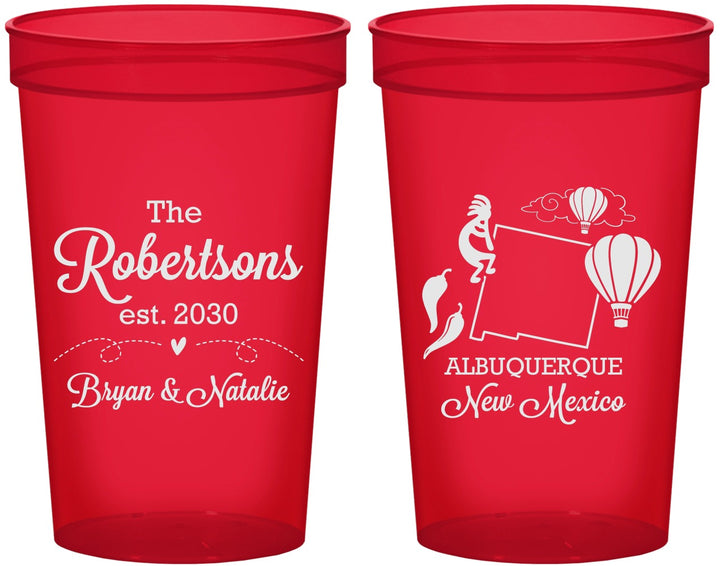 Custom Wedding 22 oz Translucent Cups - New Mexico | 180