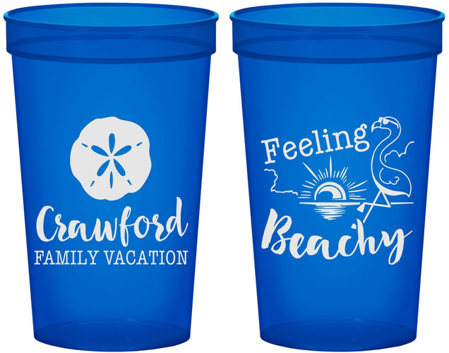Custom Family Vacation 22 oz Translucent Cups - Feeling Beachy | 180009