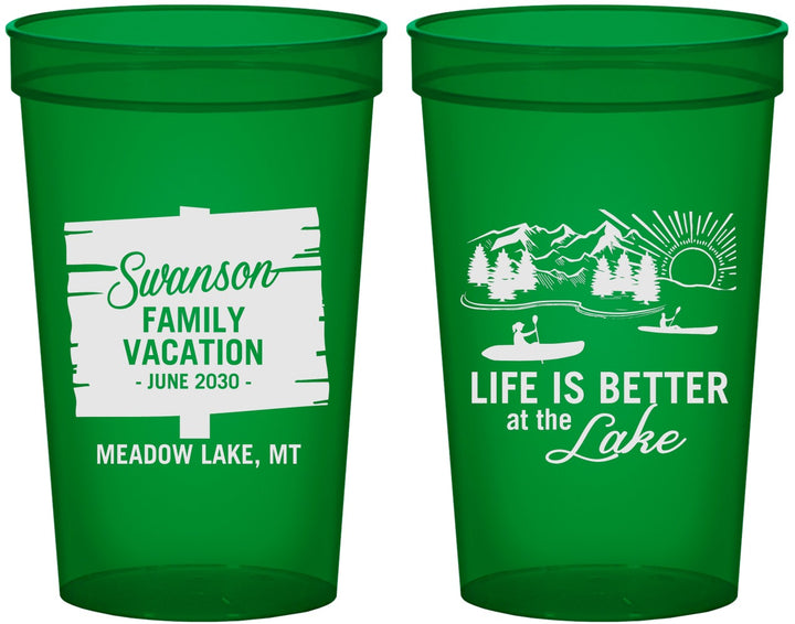 Custom Family Vacation 22 oz Translucent Cups - Life Is Better At The Lake | 180010