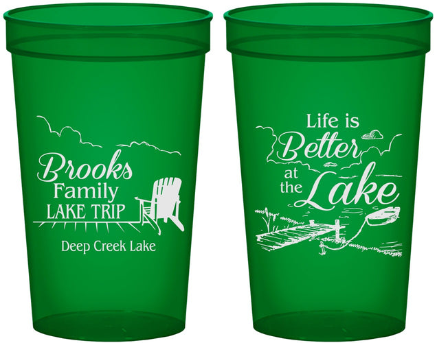 Custom Family Vacation 22 oz Translucent Cups - Lake Camping | 180012