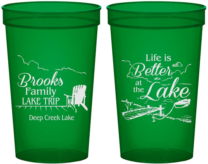 Custom Family Vacation 22 oz Translucent Cups - Lake Camping | 180012