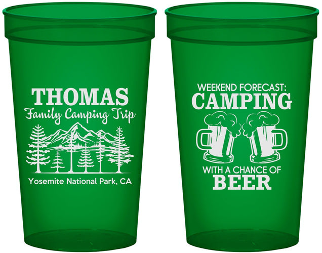 Custom Family Vacation 22 oz Translucent Cups - Camping Park | 180013